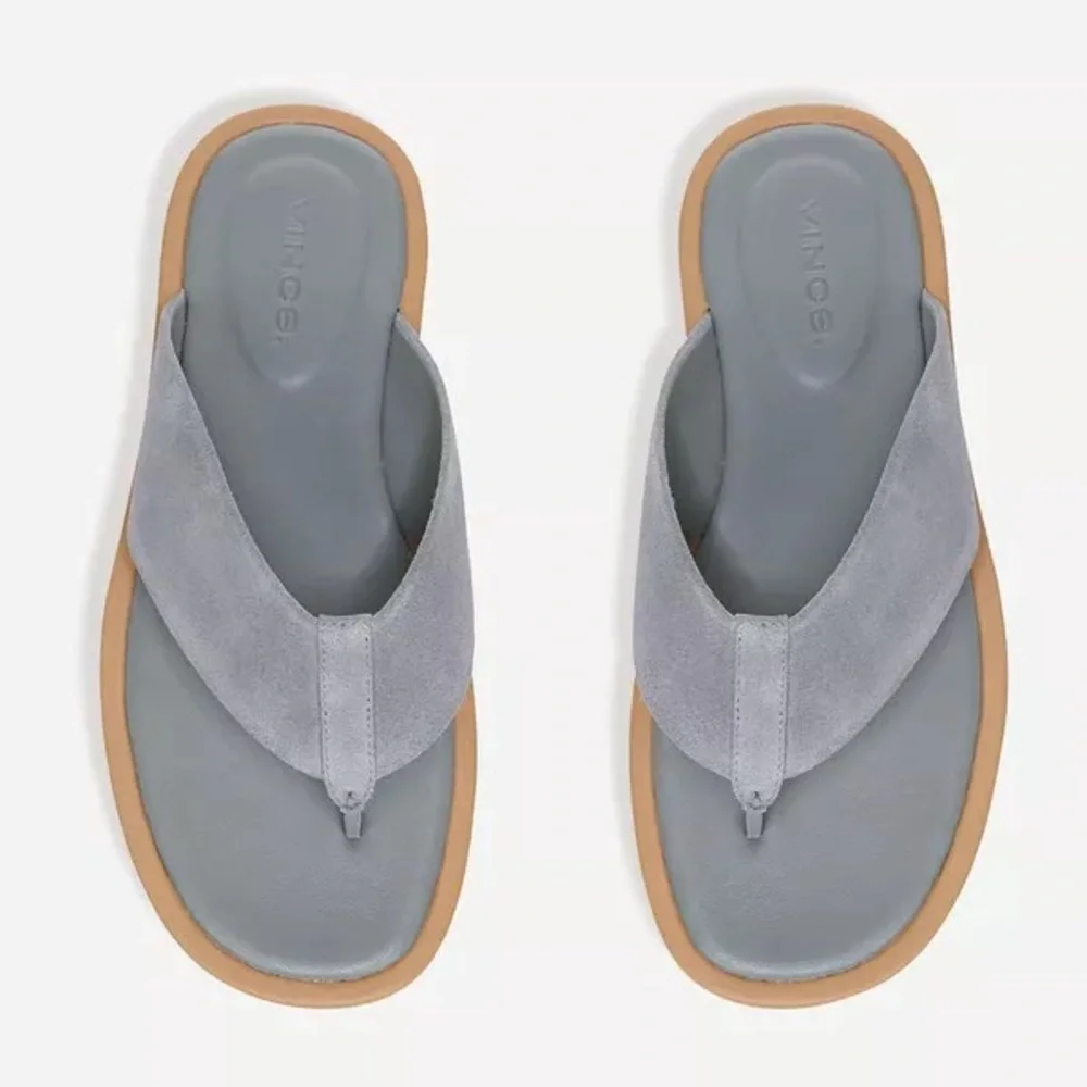 Vince ​Dean Men's Thong Toe Smoke Suede Sandals Size 9 42.5‎